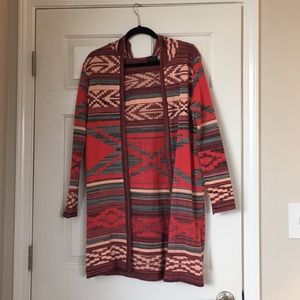 CENY pink Aztec print  long cardigan (Petite XS)
